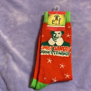 ELF Red and Green Holiday Men's Socks